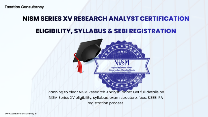 Sebi Registrations and Legal Support - Taxation Counsultancy nism research analyst exam